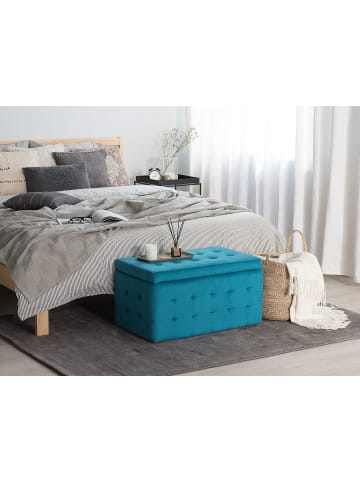 Beliani Ottomane MICHIGAN in Blau - (W) 72 x (H) 40 x (L) 42 cm