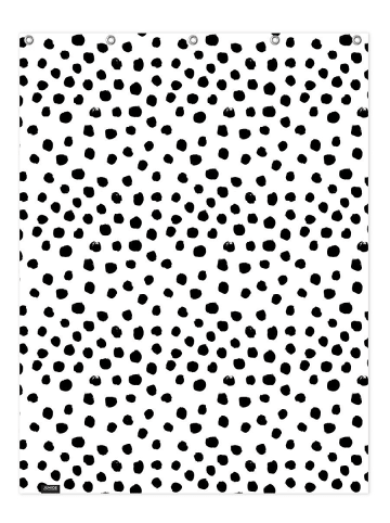 Juniqe Duschvorhang "Dots Black And White" in Gelb & Schwarz