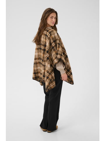Cream Poncho CROms Oversize fit in Brown Check