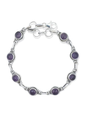 mantraroma 925er Silber - Armbänder (L) 20,5 cm mit Amethyst