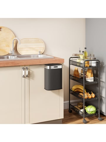 HOMCOM Mülleimer-21,5L x 19,5B x 30H cm-Schwarz