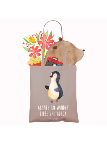 Mr. & Mrs. Panda Uni Tasche Pinguin Marienkäfer mit Spruch in Braun Pastell