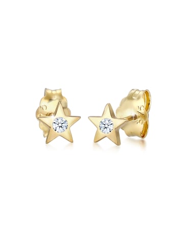 Elli DIAMONDS  Ohrringe 375 Gelbgold Sterne, Stern in Gold