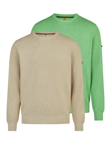 Redmond Pullover Basic in Grün / beige