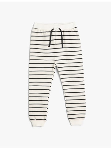KOTON Sweathose in Ekru Gestreift