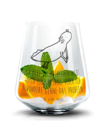 Mr. & Mrs. Panda Blümchentail Glas Axolotl Schwimmen mit Spruch in Transparent