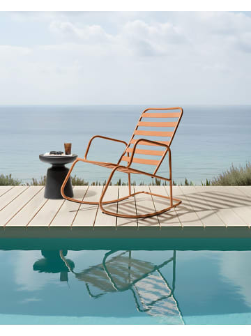 Beliani Schaukelstuhl TURI in Braun - (W) 66 x (H) 92 x (L) 96 cm