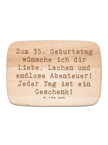 Mr. & Mrs. Panda Holzbrett Spruch 35. Geburtstag mit Spruch in Transparent