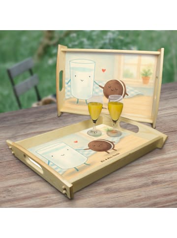 Mr. & Mrs. Panda holz serviertablett Milch Keks Design ohne Spruch in Weiß