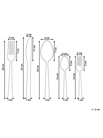 Beliani 60-set Besteck Set PENNE in Silber