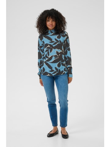Kaffe Langarm-Bluse KAamber Regular fit in Windward Blue/Black Flower
