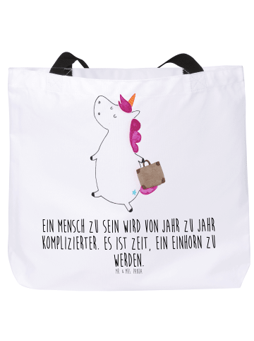 Mr. & Mrs. Panda Strandtasche Einhorn Koffer mit Spruch in Weiß
