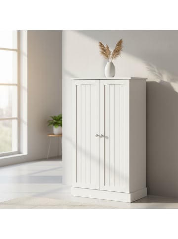 relaxdays Vorratsschrank in Weiß - (B)60 x (H)103,5 x (T)30 cm