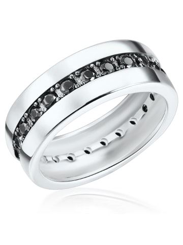 Rafaela Donata Ring Sterling Silber Zirkonia schwarz in silber