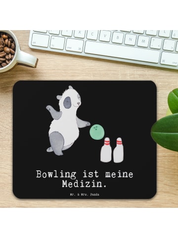 Mr. & Mrs. Panda Mauspad Panda Bowling mit Spruch in Schwarz
