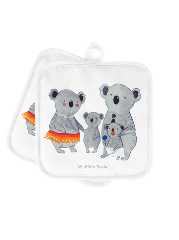 Mr. & Mrs. Panda Topfuntersetzer Koala Familie ohne Spruch in Weiß