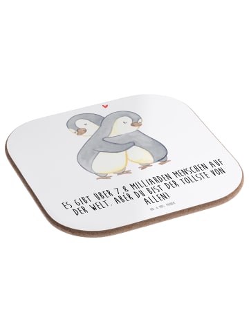 Mr. & Mrs. Panda Coaster Pinguine Kuscheln mit Spruch in Weiß
