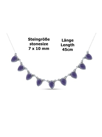 mantraroma 925er Silber - Collierketten (L) 45 cm mit Amethyst