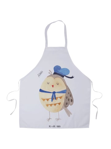 Mr. & Mrs. Panda Schürze Eule Matrose ohne Spruch in Weiß