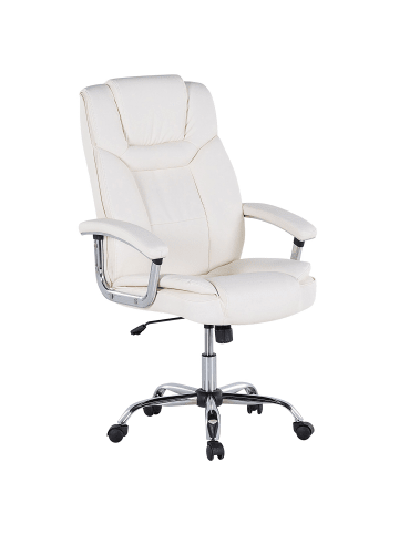 Beliani Chefsessel ADVANCE in Beige/Silber - (W) 66 x (H) 100 x (L) 66 cm