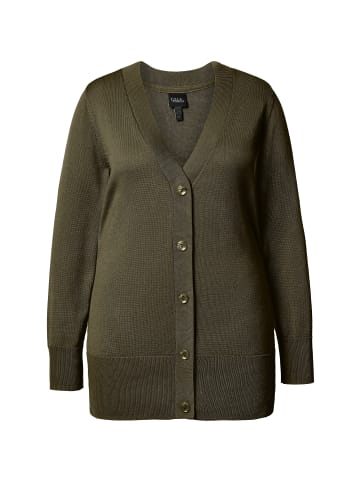 Ulla Popken Strickjacke in dunkel khaki