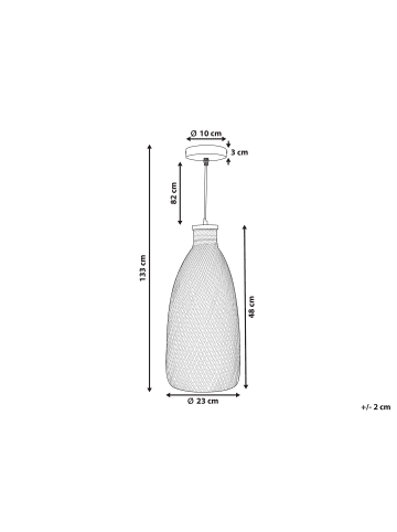 Beliani Pendelleuchten LWELA in Braun - (W) 23 x (H) 48 x (L) 23 cm