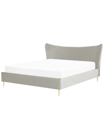 Beliani Doppelbett CHALEIX in Grau/Gold - (W) 188 x (H) 109 x (L) 212 cm
