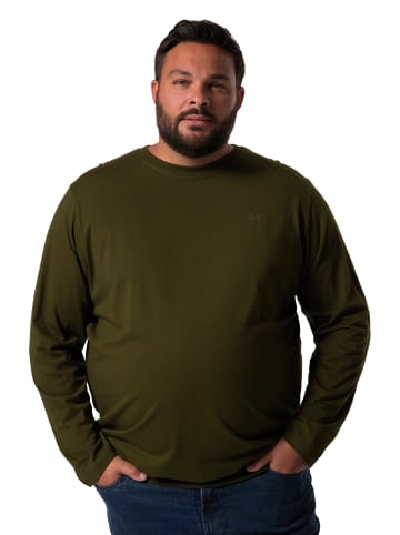 Men Plus Kurzarm T-Shirt in tannengrün