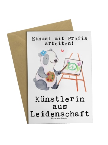 Mr. & Mrs. Panda Glückwunschkarte Künstlerin Leidenschaft mit Sp... in Weiß