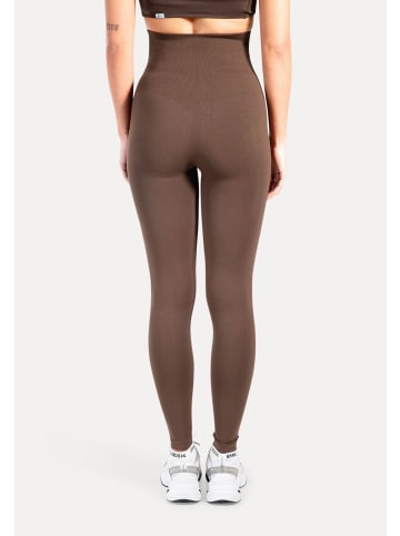 SMILODOX Leggings Lorraine in Dunkelbraun
