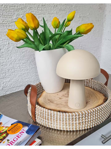 Coen Bakker LED Pilz Tischlampe dimmbar Touch Farbwechsler IP44 Innen Außen 15x21cm in Sand