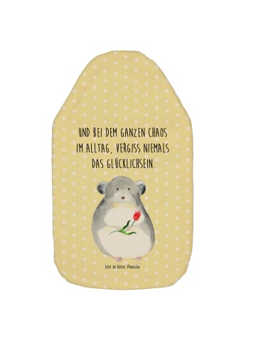 Mr. & Mrs. Panda Wärmflasche Chinchilla Blume mit Spruch in Gelb Pastell