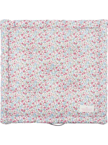 Greengate Sitzkissen Box Kissen LOUISA Weiß mit Blumen Muster 50x50