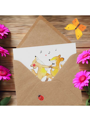 Mr. & Mrs. Panda Gutschein Tanzkurs Glück mit Spruch in Weiß