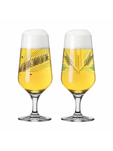 RITZENHOFF 2er Set Biergläser Gerste Brauchzeit 374 ml transparent in transparent