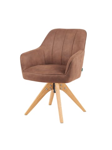 DUBI Möbel 2er-Set: Drehstuhl Mika-Noah in Braun - (B)60 x (H)87 x  (T)65 cm