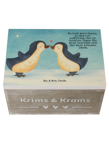 Mr. & Mrs. Panda Aufbewahrungsbox Pinguin Liebe Design mit Spruch in Weiß