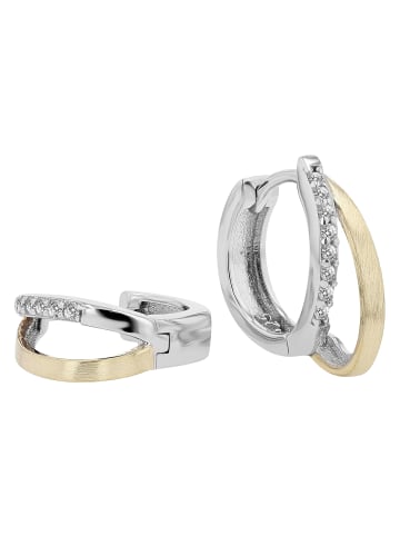 Adeliás Damen Ohrringe – Klappcreole aus 925 Silber in silber