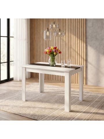 VCM  Esstisch Küchentisch B. 140 x T. 80 cm Disalo in Weiß / Anthrazit