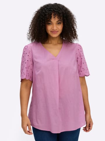 sheego Kurzarmbluse in orchidee