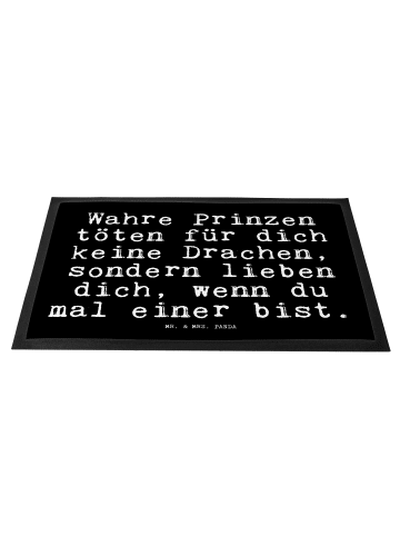 Mr. & Mrs. Panda Fußmatte Wahre Prinzen töten für... mit Spruch in Schwarz