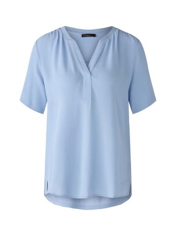 Oui Blusenshirt Viskosepatch in light blue