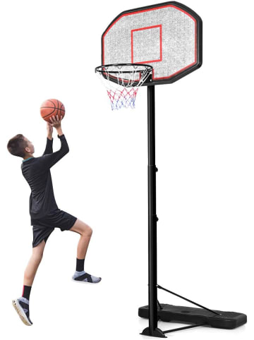 COSTWAY Basketballständer von 202 bis 305cm in Schwarz