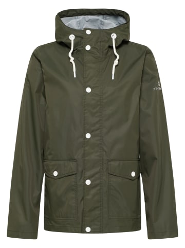 DreiMaster Maritim Herren Regenjacke Mit Einem Dezenten Print Auf Der Oberstoffrückseite in Dunkeloliv
