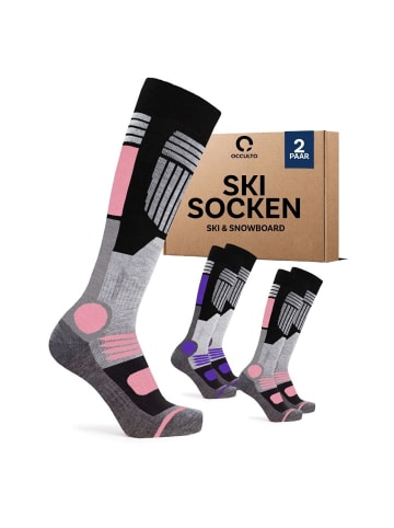 Occulto 2er Pack Skisocken Maria in Lila2-Pink2