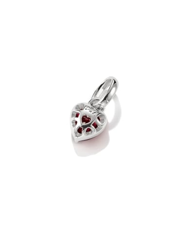 Thomas Sabo Charm-Anhänger Herz Geburtsstein Juli Connect in silberfarben, dunkelrot