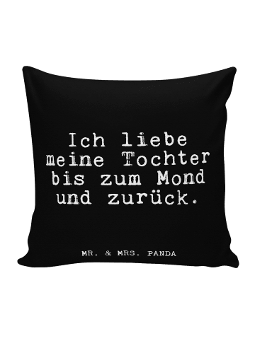 Mr. & Mrs. Panda 40x40 Kissen Ich liebe meine Tochter... mit Spruch in Schwarz