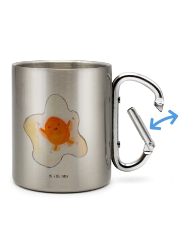 Mr. & Mrs. Panda Kaffeetasse Spiegelei Ei ohne Spruch in Silber