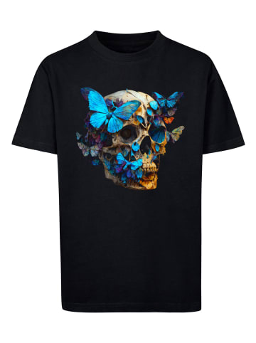 F4NT4STIC T-Shirt Schmetterling Skull TEE UNISEX in schwarz