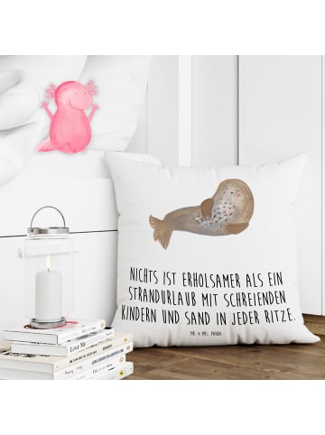 Mr. & Mrs. Panda Kissen 40x40 Sommerchaos mit Spruch in Weiß